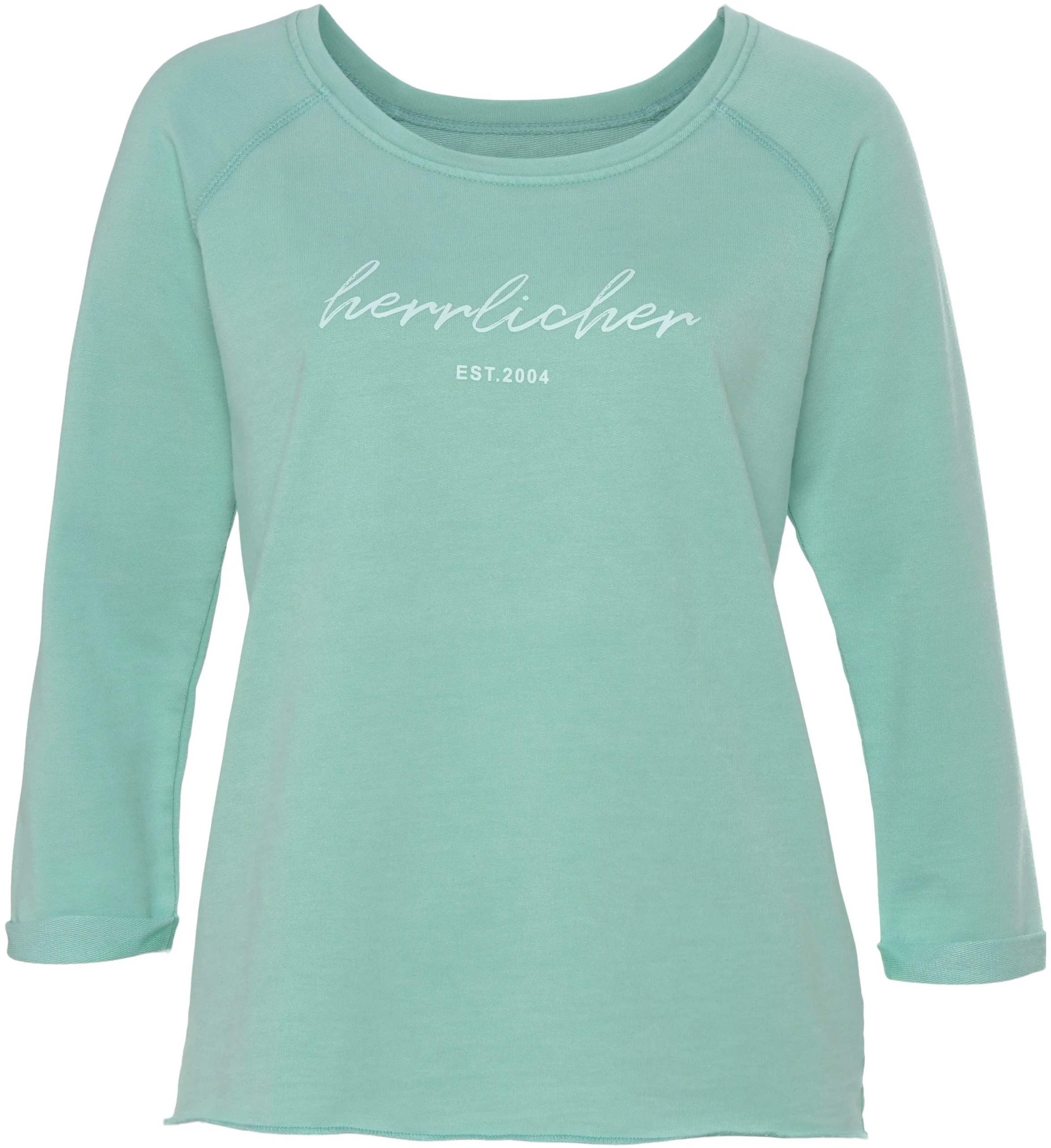 Sweatshirt HERRLICHER "Angelika" Gr. S (36), blau (türkis) Damen Sweatshirts