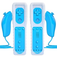 TechKen Controller für Wii mit Motion Plus und Wii Nunchuck Controller Wii Fernbedienung Nunchuk Kontroller Wii Vernbedinung Remote Plus Controller Ersatz für Wii/WiiU (Blau)