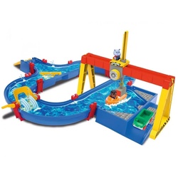 Aquaplay Wasserspieltisch ContainerPort, Wasserstraße mit Bergsee, Wasserfall und Höhle blau