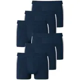 SCHIESSER Retro Boxer unifarben blau S 6er Pack