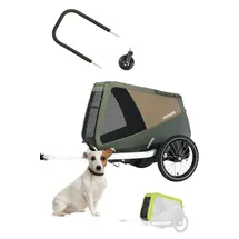 Croozer Dog Enna moss green inkl. Buggyset und Regenverdeck