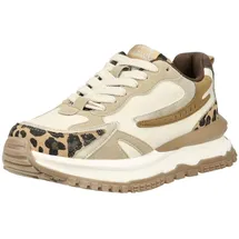 Blowfish "Blowfish Sneaker Lederimitat", Damen, Leopardenmuster, Mittel, EU 38 weiß, beige, Lederimitat, Schuhe Sneaker