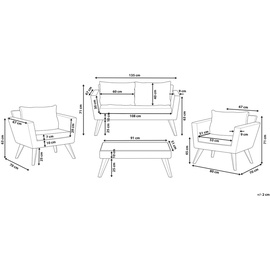 Beliani Rattan Lounge-Set braun