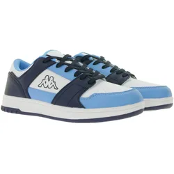 Kappa Kinder Alltags-Sneaker Freizeit-Schuhe Schnür-Schuhe Trainings-Schuhe 381U1NW Hellblau/Dunkelblau/Weiß - 36