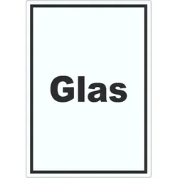Glas Mülltrennung Aufkleber mit Text A0 (841x1189mm)
