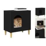 Katzenhaus Schwarz 51x30x52 Cm Spanplatte