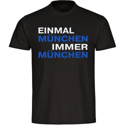 multifanshop Kinder T-Shirt - München blau - Einmal Immer - Druck blau - Kind