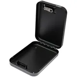 HMF Sicherheitsbox mit Zahlenschloss, Sicherungskabel, 24 x 16,5 x 4,5 cm, Schwarz