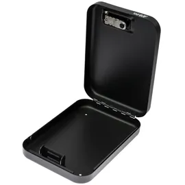 HMF Sicherheitsbox mit Zahlenschloss, Sicherungskabel, 24 x 16,5 x 4,5 cm, Schwarz