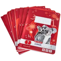 Herlitz 3320702 Hefte A5/16 Lineatur 07 (Kariert 7 x 7) FSC Mixed, Motive sortiert, 10er Packung