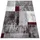 oKu-Tex Teppich Wohnzimmerteppich [160x230 cm] weicher Kurzflor grau rot meliert - Grauer Teppich für das Wohnzimmer - Carpet Living Room - geometrisches Patchwork Design - Deutsche Marke