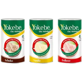 Yokebe Protein-Diätshake-Pulver Schoko/Vanille/Erdbeer Pulver 500 g