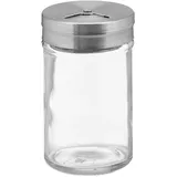 Relaxdays Gewürzstreuer, 12er Set, 3 Streugrößen, Gewürze & Kräuter, Gewürzgläser, Glas & Edelstahl, silber/transparent