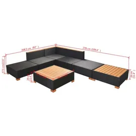 vidaXL Garten-Lounge-Set schwarz 42757