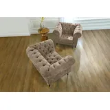 Home Affaire Chesterfield-Sessel Tinnum Luxus-Microfaser 106 x 77 x 87 cm Beige