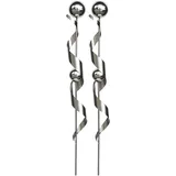 Harms Import Edelstahl Gartenstecker Spiralen Design 140 cm Weiß