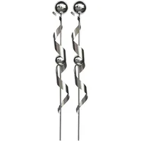 Harms Import 2x Edelstahl Garten Stecker Spiralen Design Kugel Erdspieß Dekoration H 140 cm