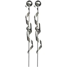 Harms Import Edelstahl Gartenstecker Spiralen Design 140 cm Weiß