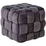 Jahnke Hocker WEB ART S, Hocker, Couchtisch, Beistelltisch gepolstert in edler Flechtoptik grau