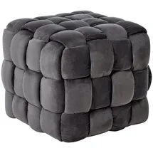 Jahnke Hocker WEB ART S, Hocker, Couchtisch, Beistelltisch gepolstert in edler Flechtoptik grau