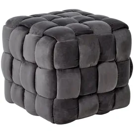 Jahnke Hocker WEB ART S, Hocker, Couchtisch, Beistelltisch gepolstert in edler Flechtoptik grau