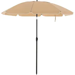 UAC Sonnenschirm,Ø 2, Gartenschirm, UV-Schutz bis UPF 50+, knickbar, tragbar, Schirmrippen aus Glasfaser, mit Transporttasche Taupe
