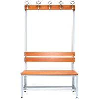 SZ METALL Sitzbank 1 m, mit Hakenleiste-Garderobe und Schuhrost braun, SZ Metall, 100x42x30 cm