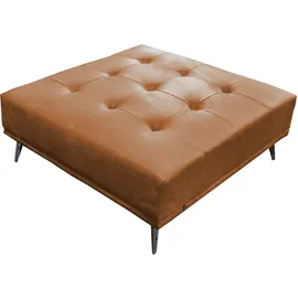 KAWOLA Hocker WIOLO Leder 30 x 40 x 30 cm Beige/Braun