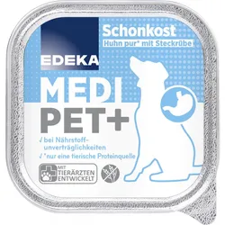 EDEKA Medi Pet+ Schonkost Huhn pur mit Steckrübe 150G