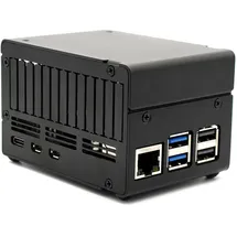 KKSB Gehäuse für Raspberry Pi 5 , passend für NVMe HATs, Aluminium, eloxiert, sandgestrahlt, schwarz