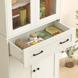 Homcom Küchenschrank Hochschrank mit Acrylglastüren 0 x 0 x 0 Weiß