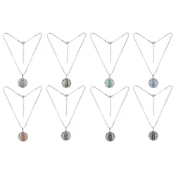 GILDE Messing Halskette mit Lebensblume im Display, Stoffband, Stein mit  Bedeut...