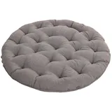 LZTENRETO Große Bodenkissen,Rund Leinen Futon-Kissen Japanischer Stil Getuftet Boden-Kissen Meditations-Kissen für das Sitzen auf dem Boden Fenster-Kissen für Yoga Sofa Balkon (Grau,75x75x10cm)