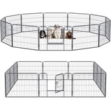 Hundelaufstall Welpenlaufstall Haustier Zaun Welpenauslauf Falten Metall Playpen Übung Outdoor Playpen (12-Stück, 60cm)