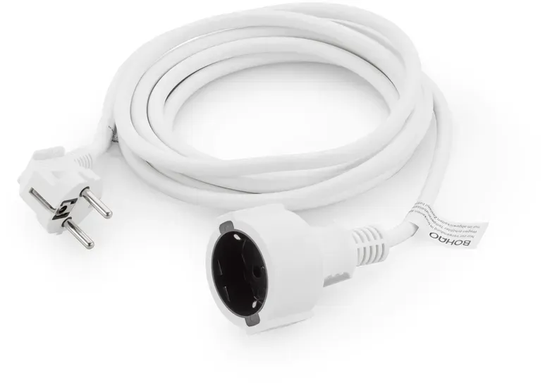 Naber 7011046 Verbindungsleitung, Steckdose L 5000 mm, weiß Verbindungsleitung,