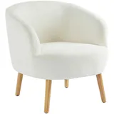 Mid.you Cocktailsessel, Creme, Ecru, Holz, Textil, Kiefer, Kautschukholz, massiv, Sperrholz, 72x71x74 cm, Wohnzimmer, Sessel, Cocktailsessel