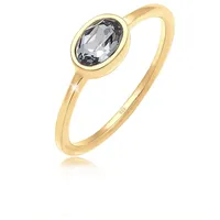 Elli Ring 925 Sterling Silber Oval, Verlobungsring in Gold | Gr.: 56