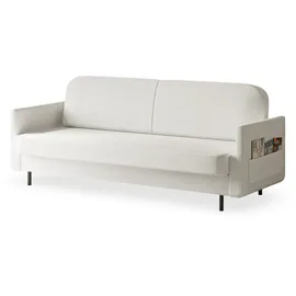 e-meubles Möblo Schlafsofa Weiß, Holzwerkstoff, 3-Sitzer, 221x87x84 cm, Wohnzimmer - Couches, Schlafsofas