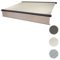 Mendler Elektrische Vollkassetten-Markise T124, 5x3m ausfahrbarer Volant ~ Polyester