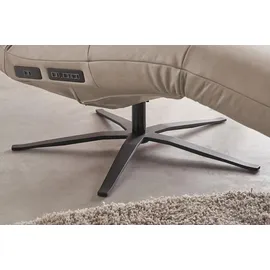 KAWOLA Relaxliege LETICIA Leder 0 x 0 x 0 cm grau mit Nackenkissen