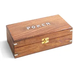 Pokerkoffer 25 x 13 cm Holz Braun