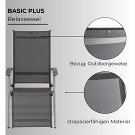 Kettler BasicPlus Relaxsessel 61 x 90 x 111 cm silber/anthrazit klappbar
