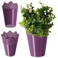 Kadax Spitzen-Blumentopf aus Kunststoff, 16.5 cm, Hoch, Violett