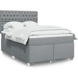 vidaXL Boxspringbett 140 x 200 cm Hellgrau