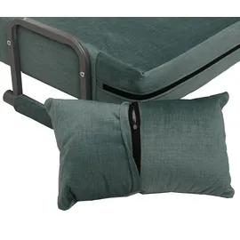 Mendler Schlafcouch Chenille 1-Sitzer Blau/Grün