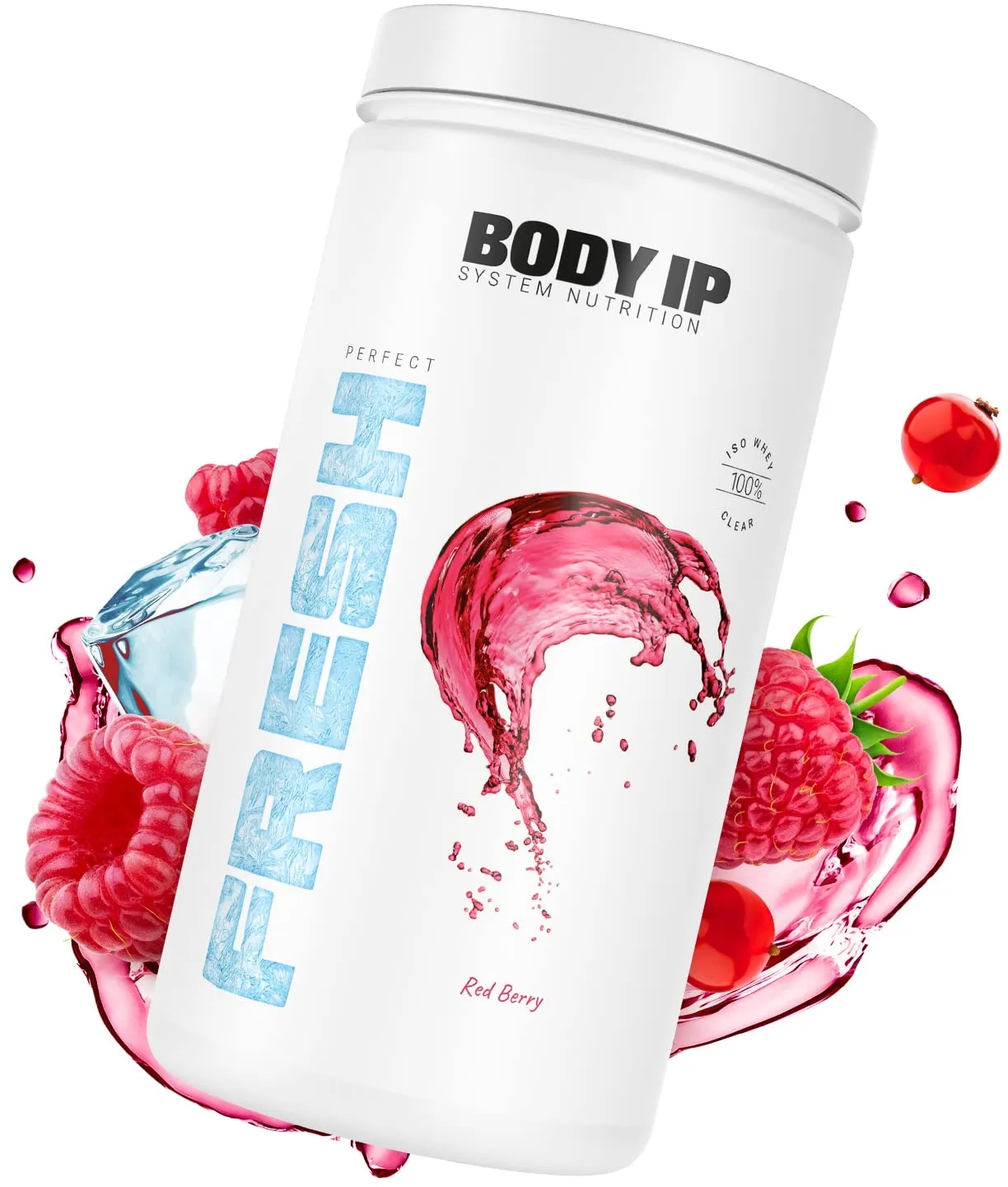 BODY IP Perfect Fresh Clear Whey | Red Berry | Eiweißpulver für den Muskelaufbau und die Diät | hoher Anteil Aminosäuren | 21 Portionen | Whey Isolat Protein Pulver | hoher Eiweißgehalt 600g