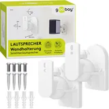 goobay 49394 - Lautsprecher-Wandhalterung, 2er-Set, max. (3,5 kg) – 20° Neigungs- & 70° Schwenkverstellung – sichere und einfache Installation – werkzeuglose Ausrichtung – Weiß