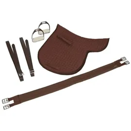 Covalliero Sattelset Haflinger 17,5 Zoll Kammerweite 34,5cm Gurt 125cm Braun