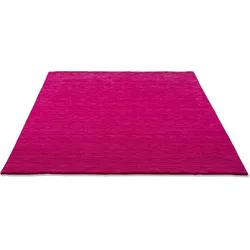 Wollteppich THEKO "Holi", pink, B:70cm H:13mm L:140cm, Schurwolle, Teppiche, Uni-Farben, leicht meliert, reine Wolle, handgewebt mit Knüpfoptik