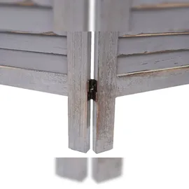 Mendler Paravent HWC-G30, Trennwand Sichtschutz Raumteiler, Shabby-Look 170x200cm ~ grau